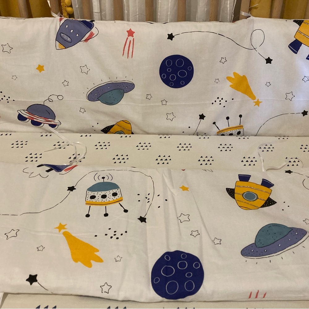 Space Theme Toddler Crib Liner Set - Picture 4 of 6